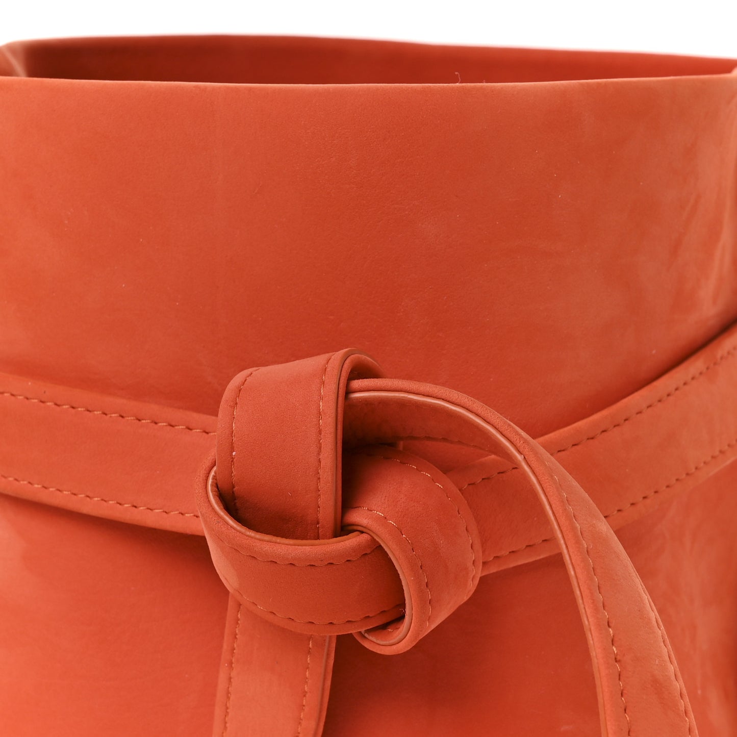 Nubuck Mini Leo Bucket Bag Orange
