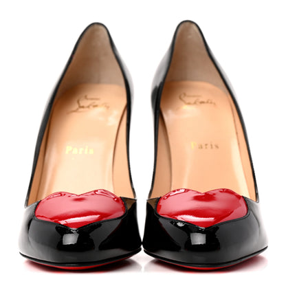 Christian Louboutin Patent Doracora 100 Pumps 39.5 Black Red 3 of 9