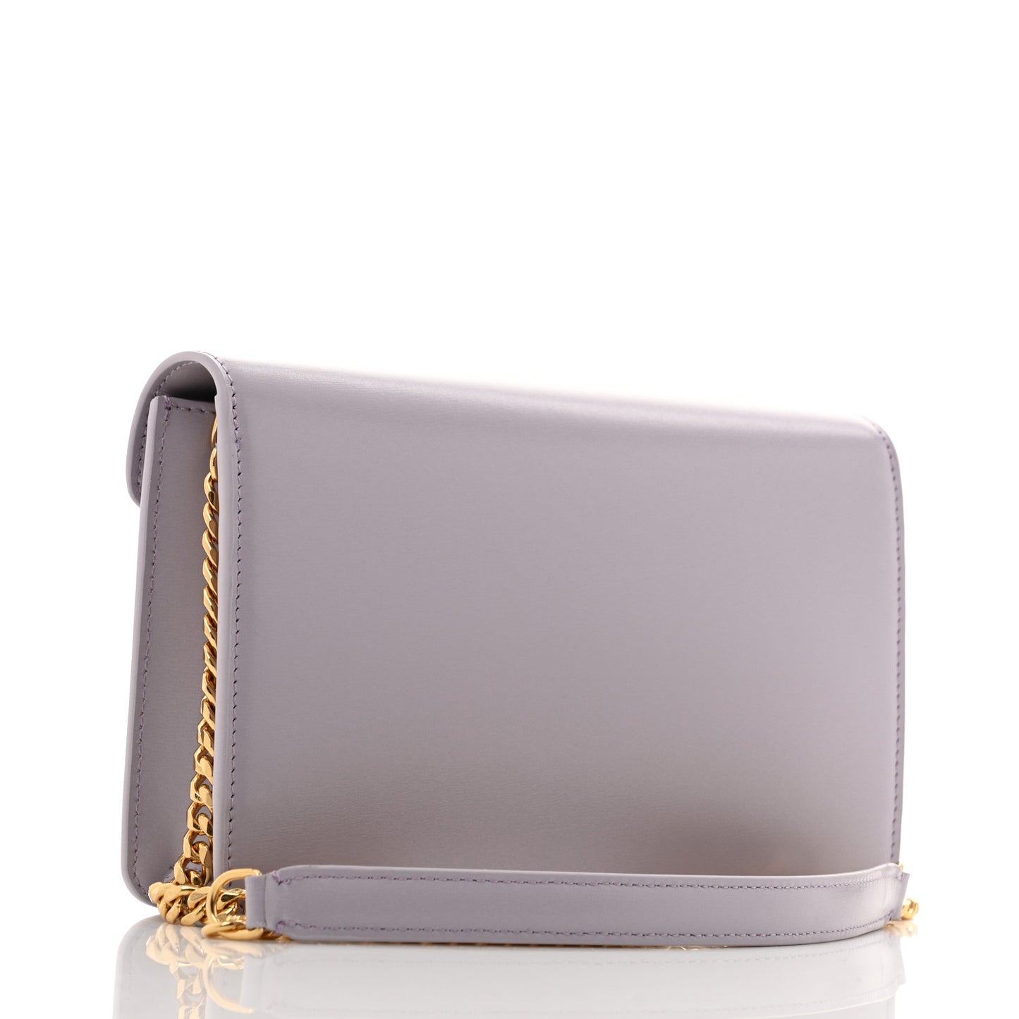 Shiny Calfskin Triomphe Margo Wallet on Chain Light Lavender