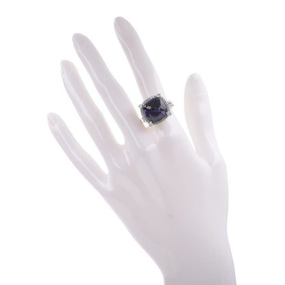 David Yurman Sterling Silver Diamond Black Orchid 14mm Chatelaine Pave Bezel Ring 54 6.75 2 of 4