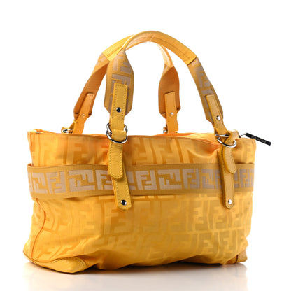 Fendi Zucca Cinghiale Medium Zip Code Shopping Tote Yellow 2 of 4
