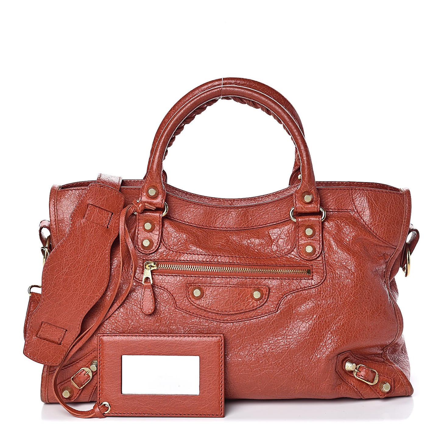 Agneau Giant 12 Gold Hardware City Rouge Ambre