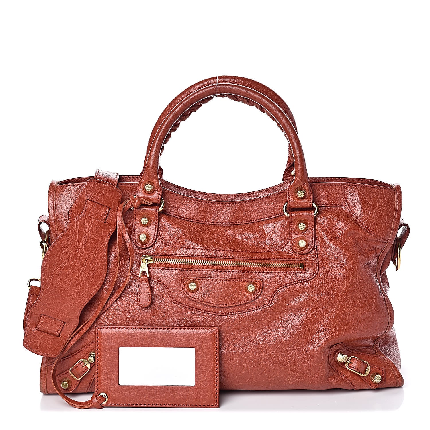 Balenciaga Agneau Giant 12 Gold Hardware City Rouge Ambre 1 of 10