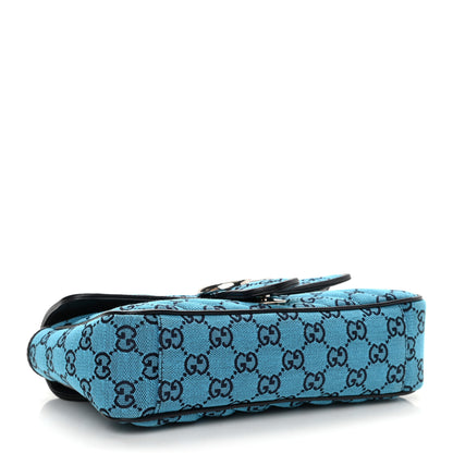 Gucci Monogram Multicolor Matelasse Diagonal Small GG Marmont Shoulder Bag Light Blue 4 of 10