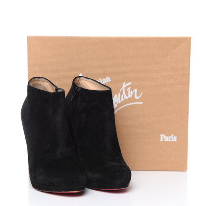Christian Louboutin Veau Velours Rock and Gold 120 Ankle Booties 38.5 Black 13 of 13