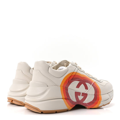 Gucci Calfskin Interlocking G Heart Rhyton Sneakers 35 Mystic White 5 of 10