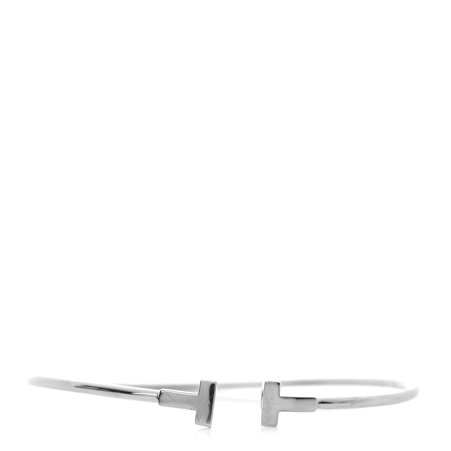 18K White Gold Narrow T Wire Bracelet