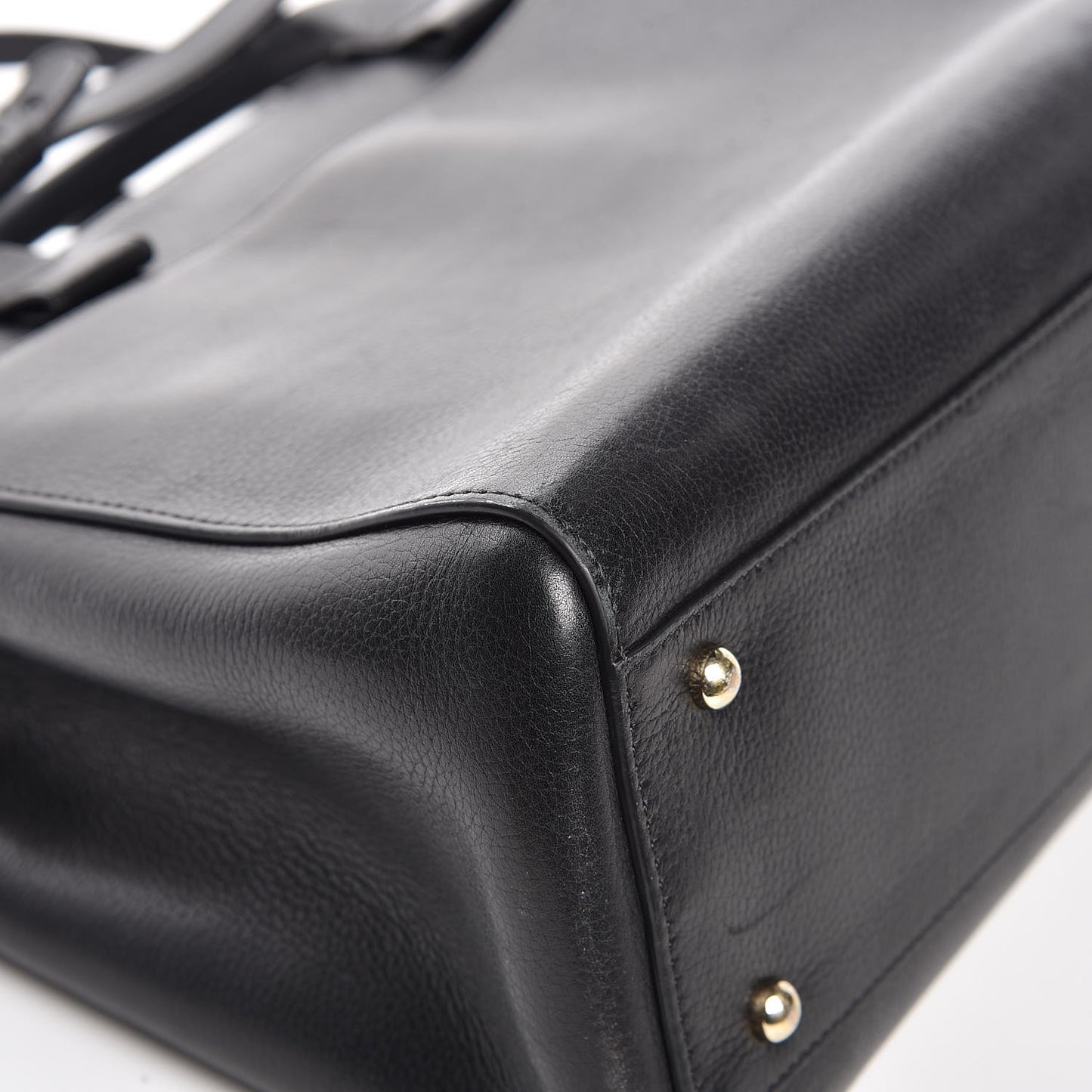 Grained Calfskin Small Neo Executive Shopper Tote Black