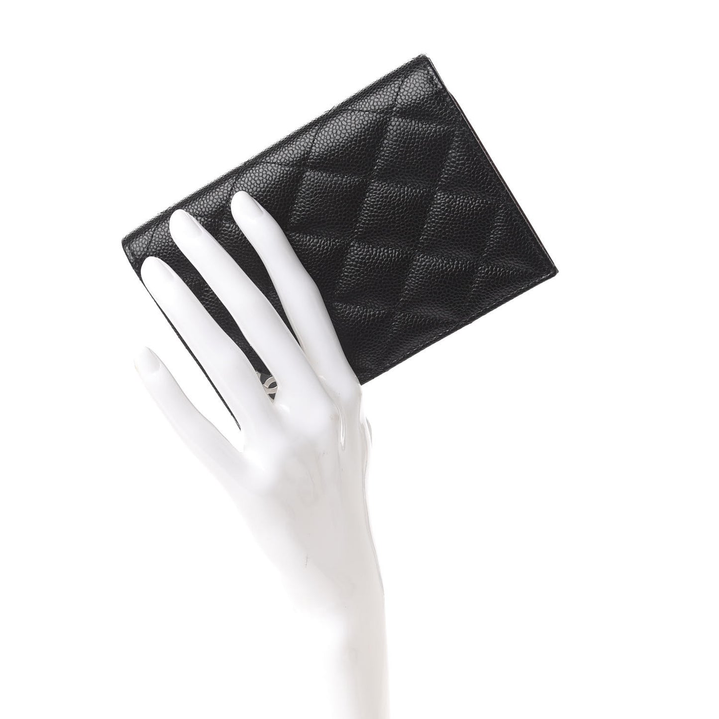 Caviar Quilted Passport Holder Black