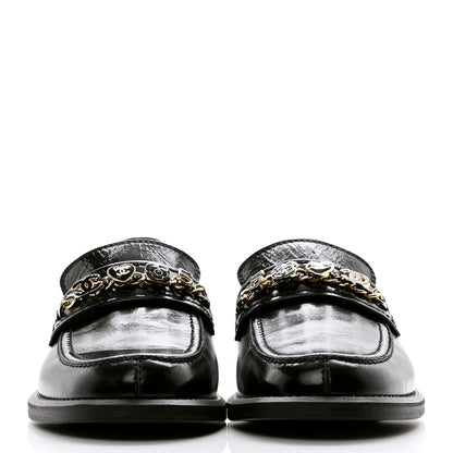 Chanel Calfskin Enamel Charms Mocassin Loafers 41 Black 2 of 9