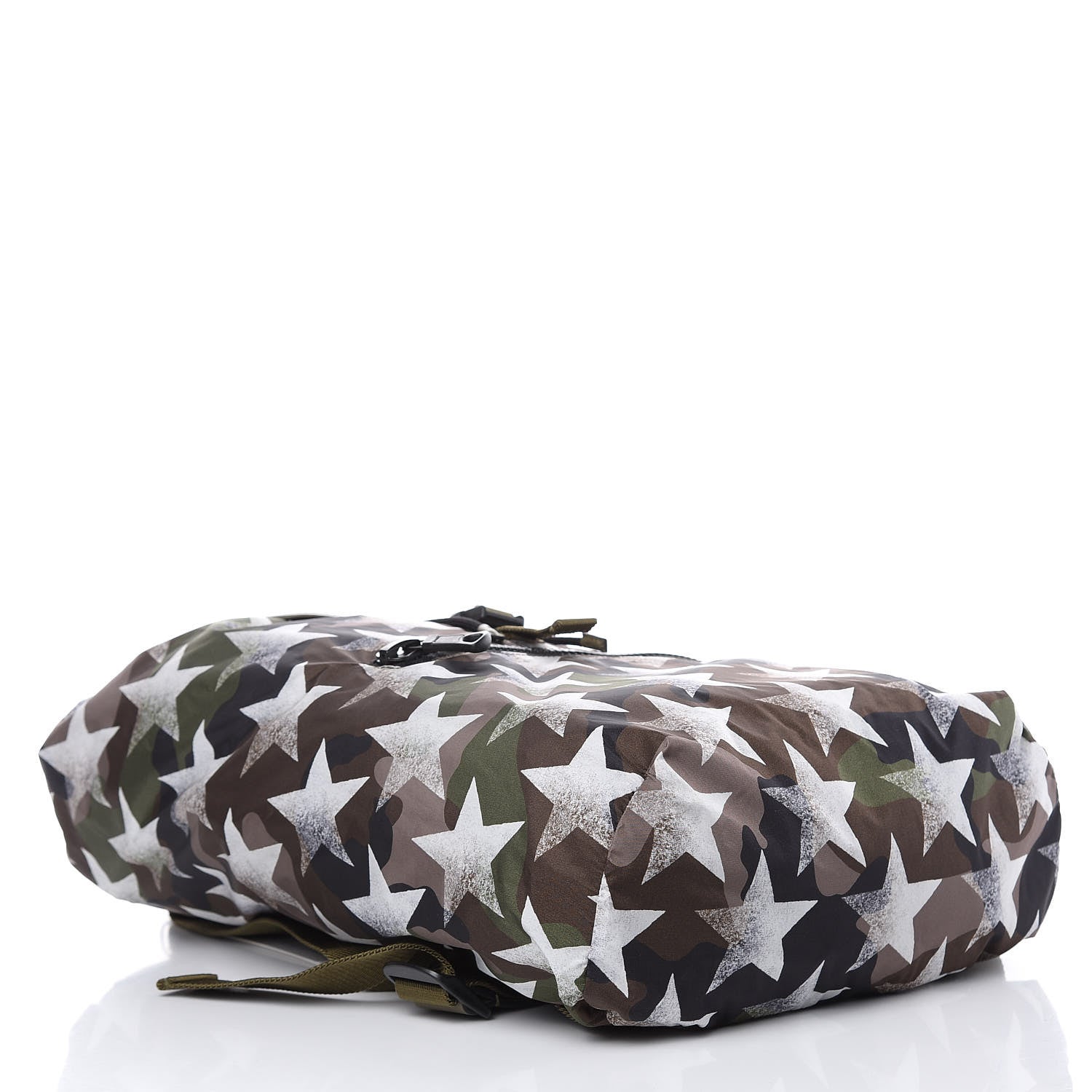 Valentino Garavani Nylon Camustars Drawstring Backpack Army Green White 4 of 9