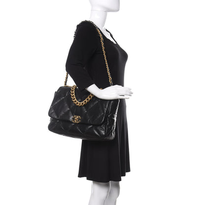 Chanel Goatskin Quilted Maxi 19 Flap Black 2 of 11