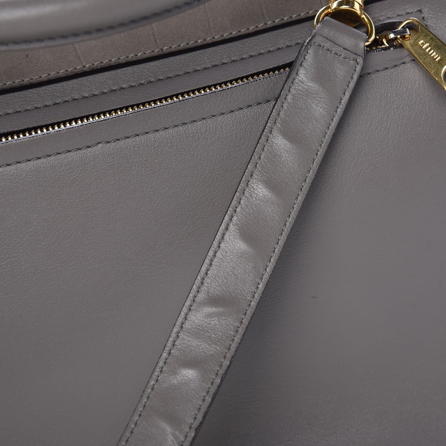 Celine Crocodile Embossed Nubuck Medium Trapeze Grey 14 of 20