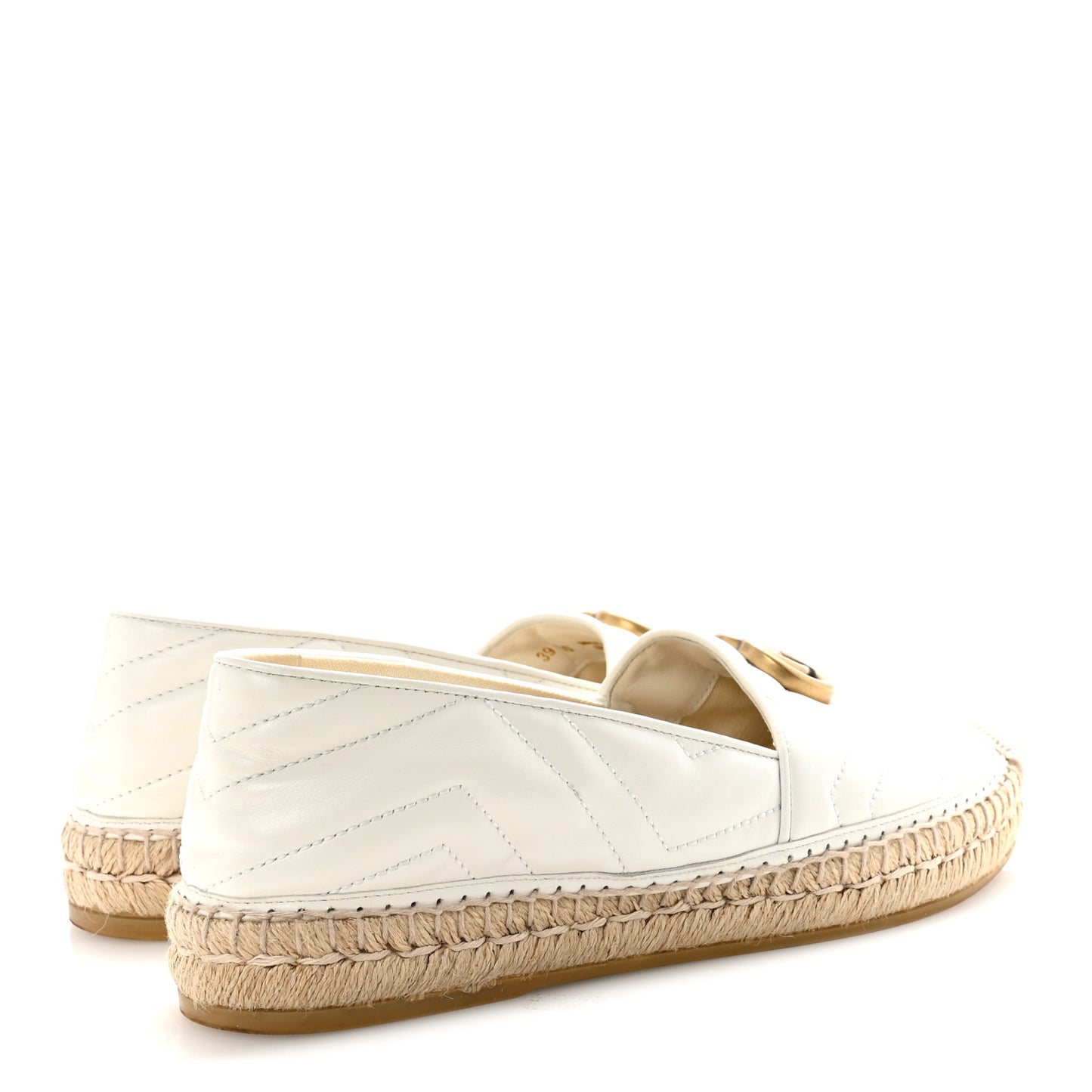Nappa Matelasse GG Marmont Espadrilles 39 Great White