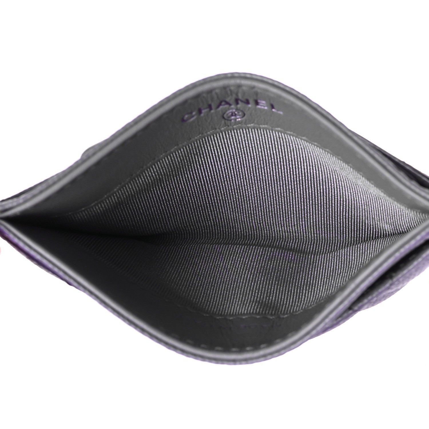 Chanel Caviar Quilted Card Holder Purple 5 of 9