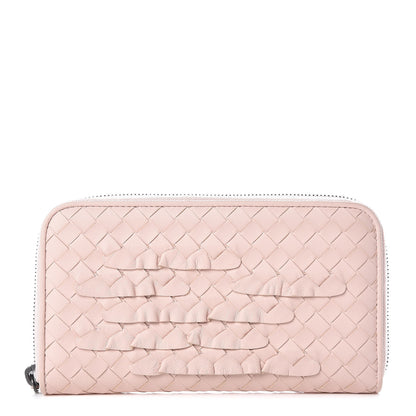 Bottega Veneta Nappa Intrecciato Zip Around Wallet Petal Pink 1 of 9