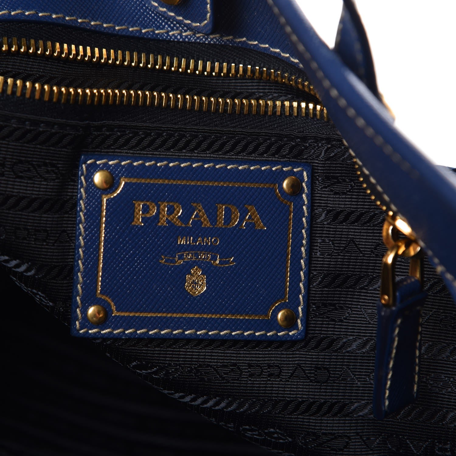 Prada Tessuto Nylon Saffiano Crossbody Tote Bleuette 6 of 14