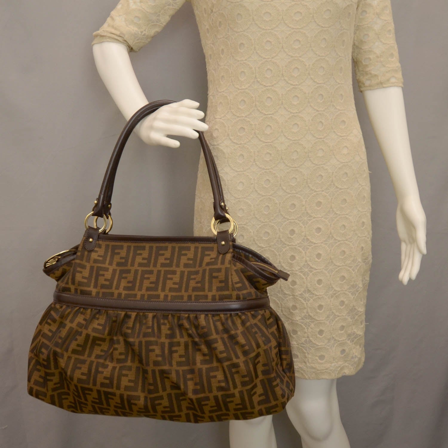 Fendi Zucca Large Chef Shopper Tote Tobacco 2 of 8