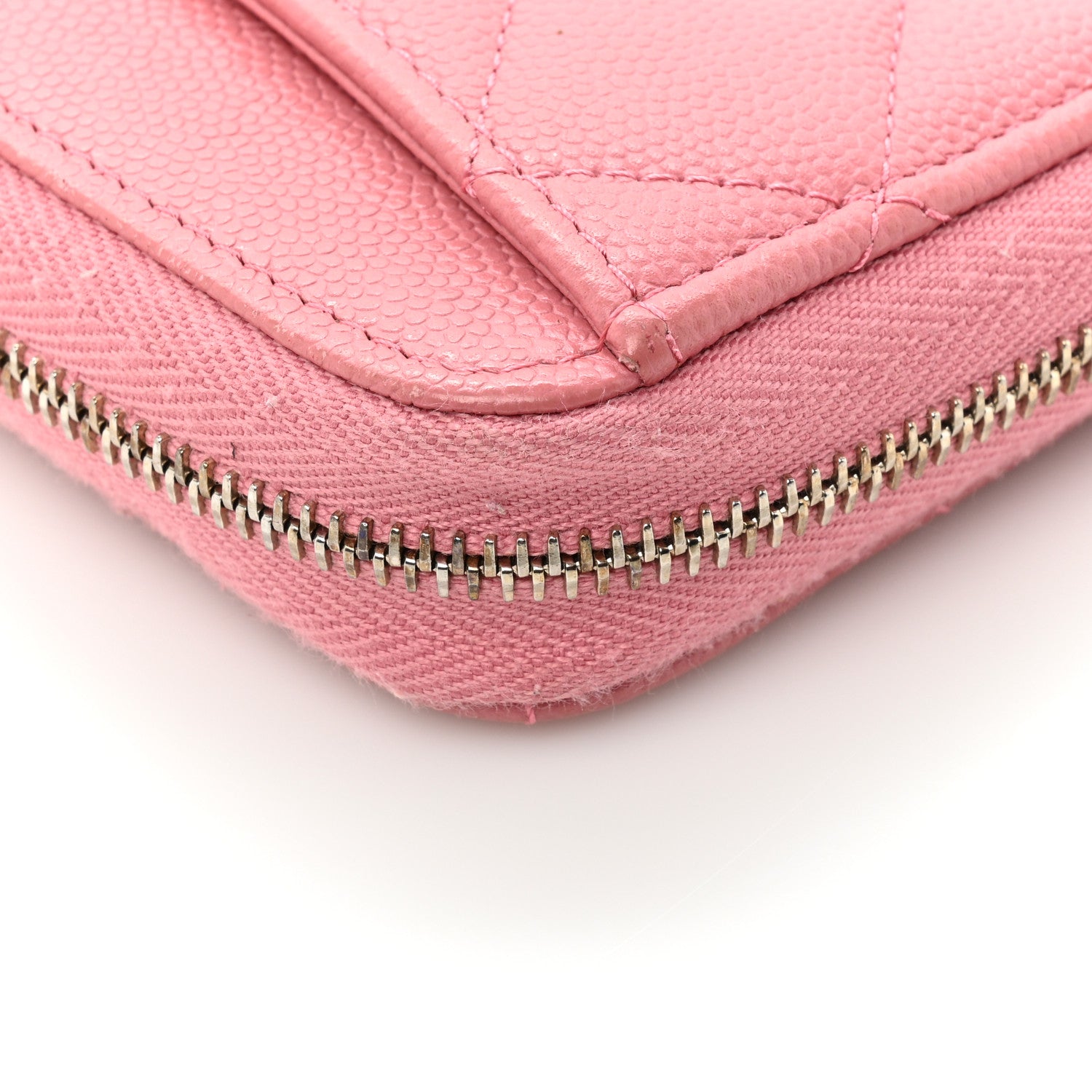 Chanel Caviar Quilted Large Gusset Zip Around Wallet Pink 19 of 19