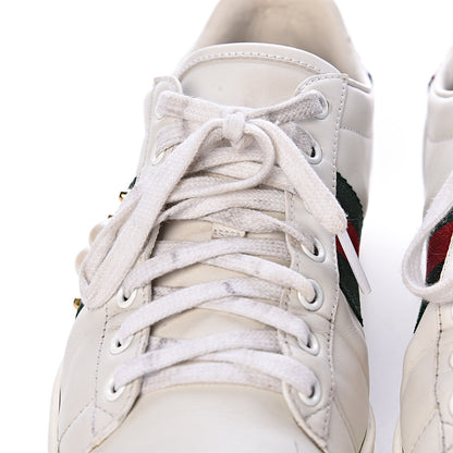 Gucci Calfskin Web Pearl Studded Womens Ace Sneakers 37.5 White 13 of 17