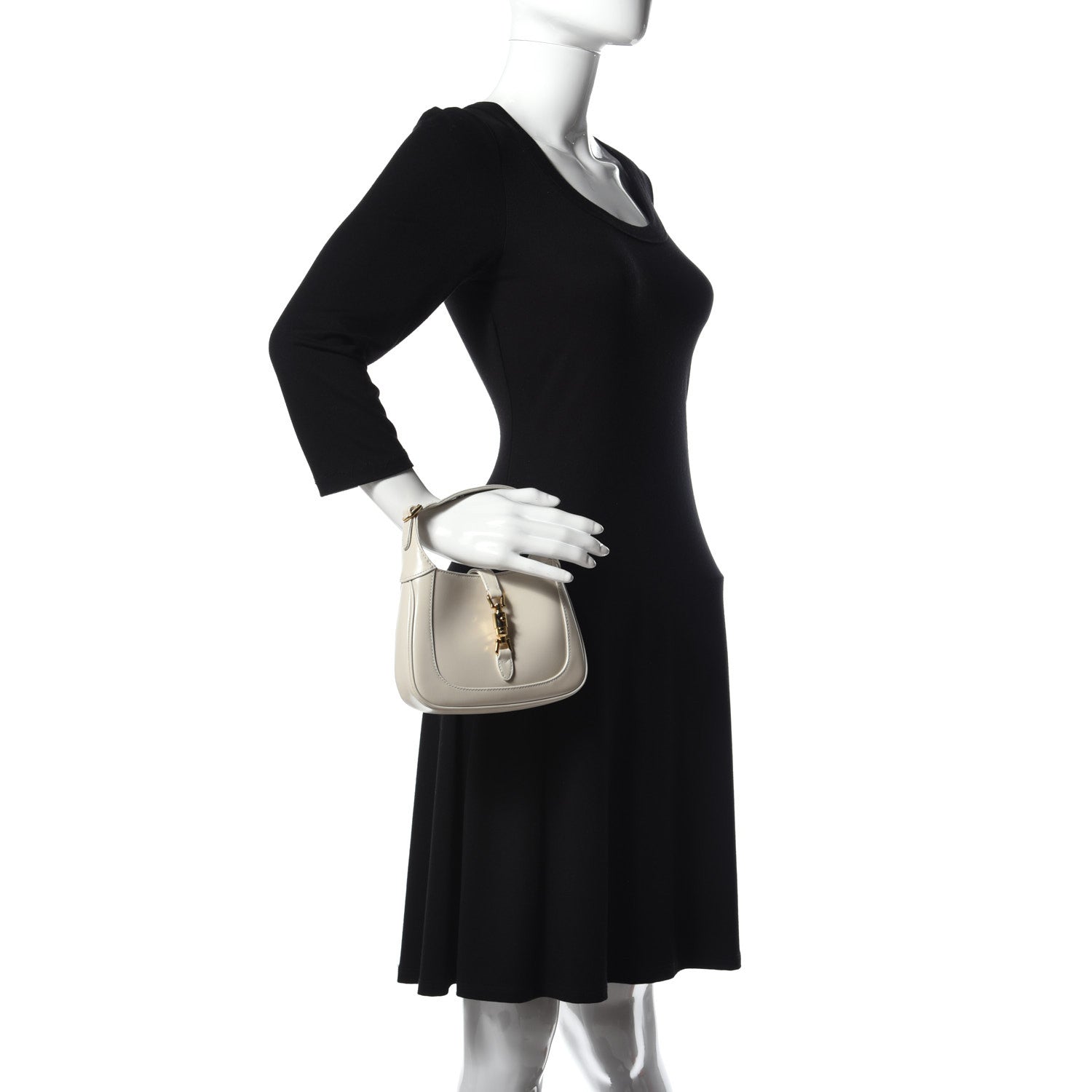 Gucci Boarded Dyana Lux Calfskin Mini Jackie 1961 Hobo Mystic White 2 of 13
