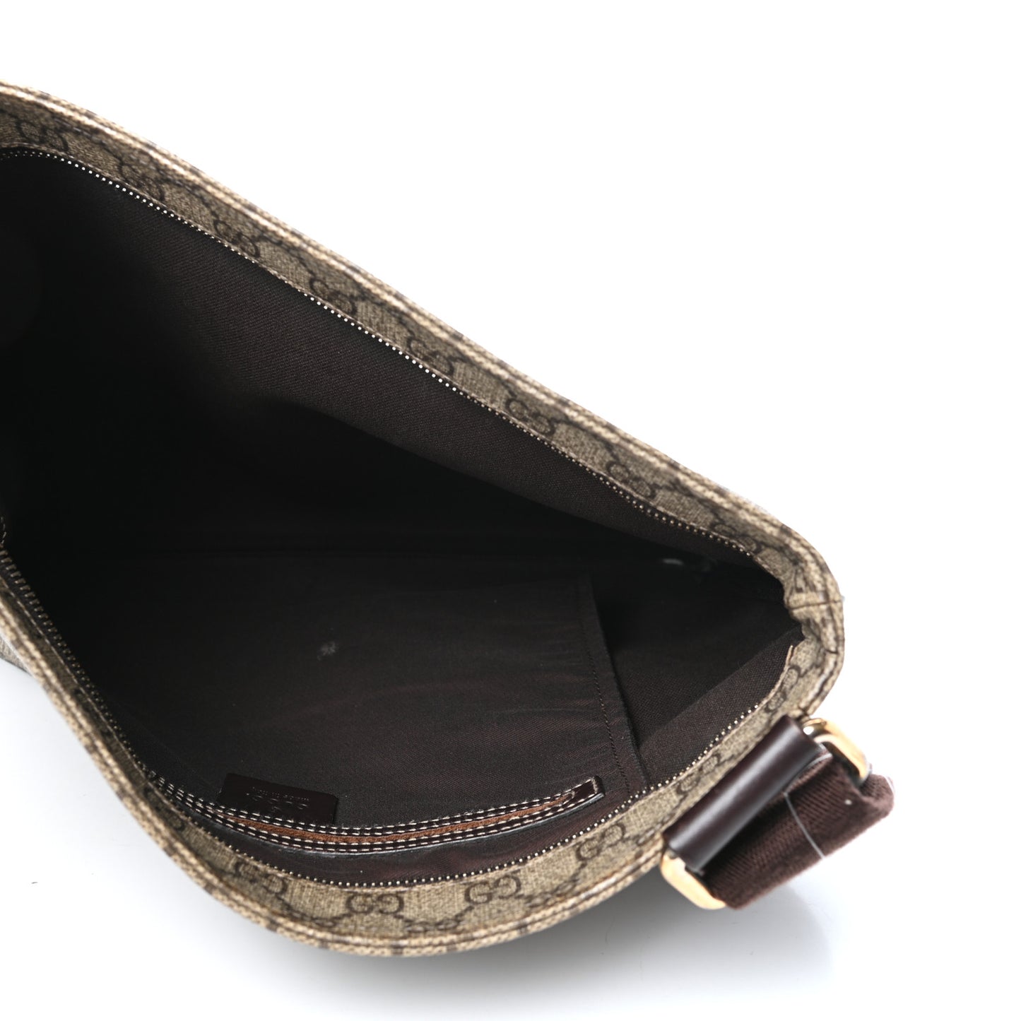 GG Supreme Monogram Medium Flat Messenger Bag Dark Brown