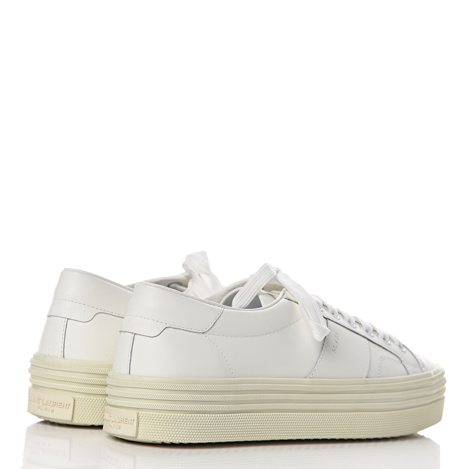 Saint Laurent Calfskin Court Sneakers 36 White 4 of 8