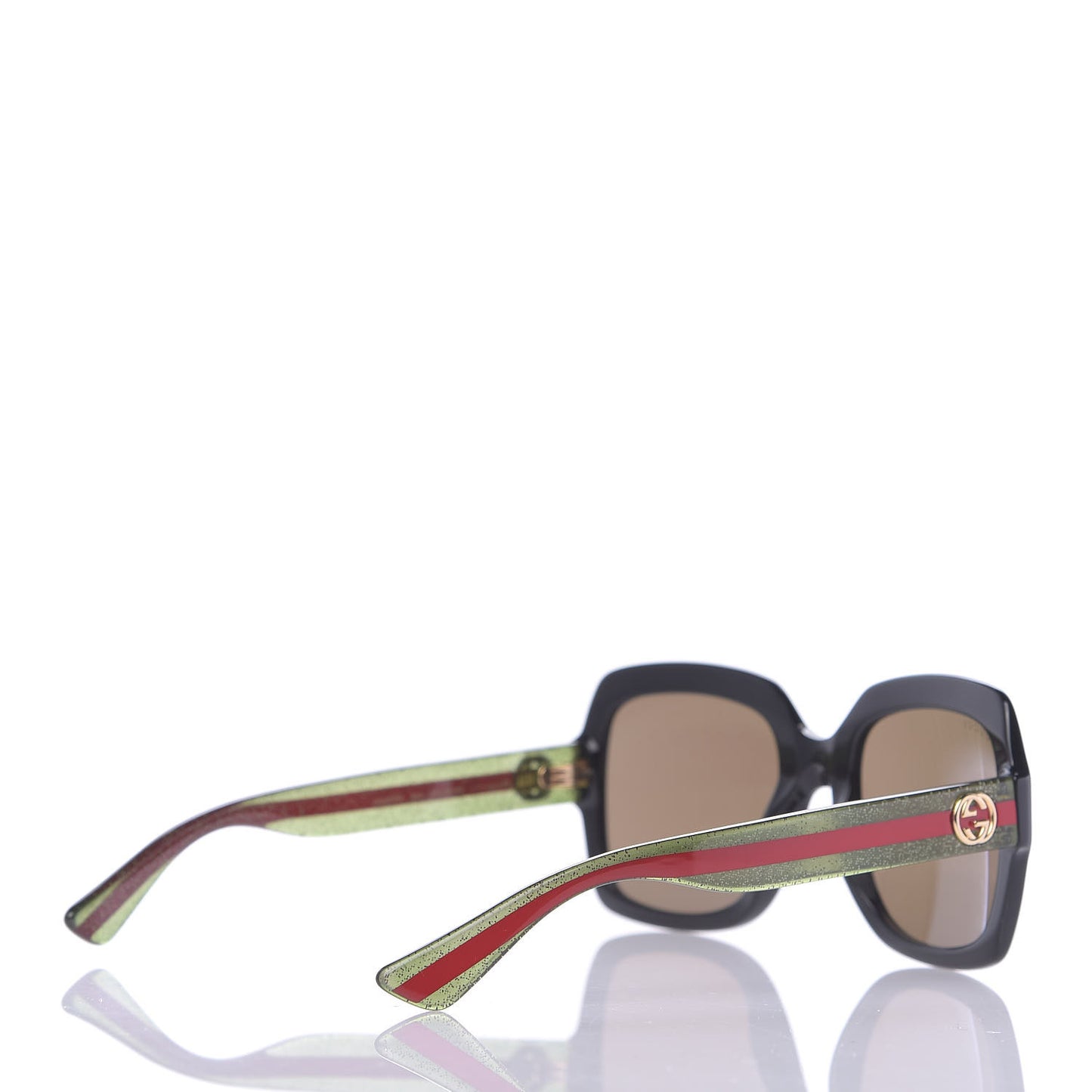 Acetate Oversize Square Web GG 0036S Sunglasses Black Green