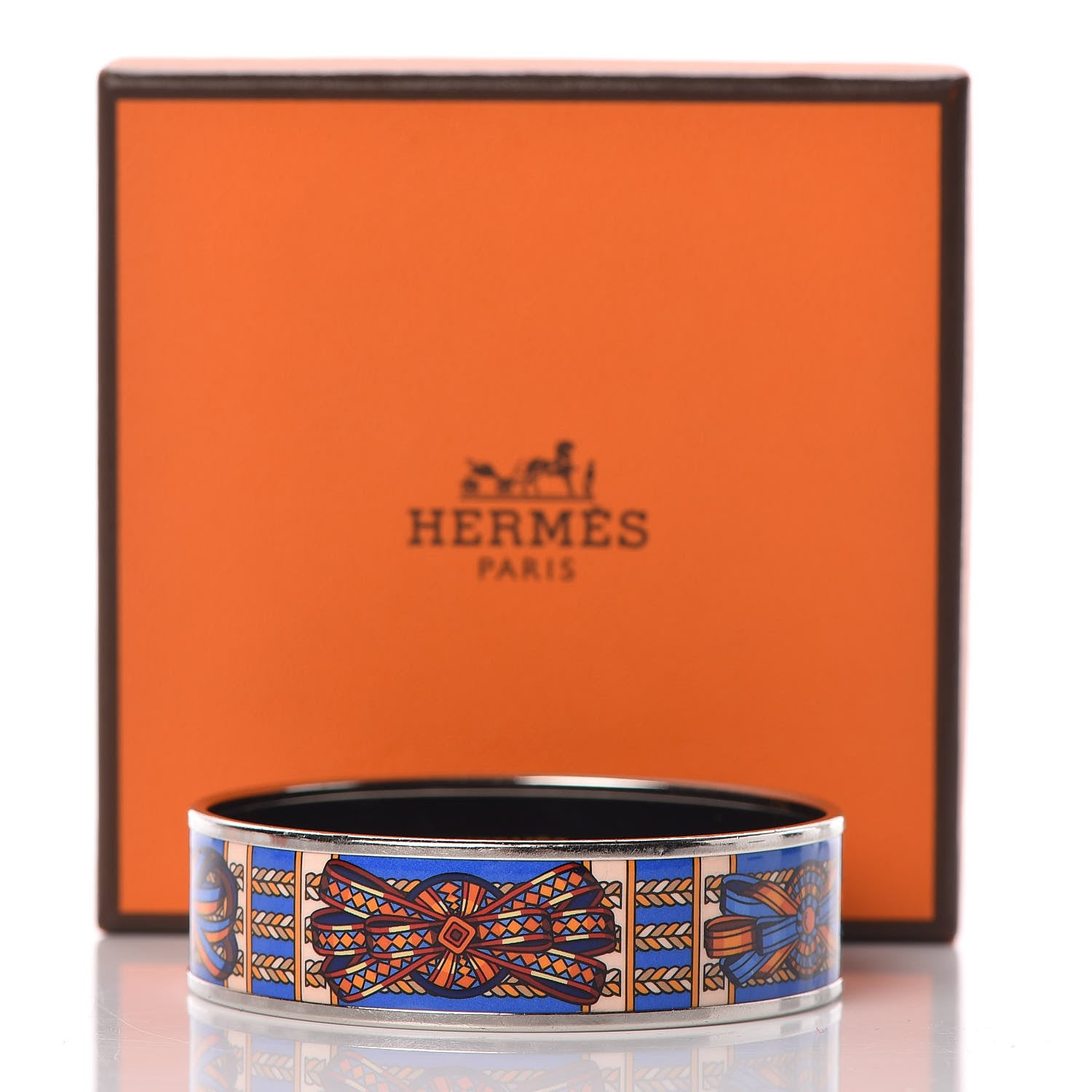 Hermes Enamel Printed Wide Rubans du Cheval Bracelet 65 6 of 6