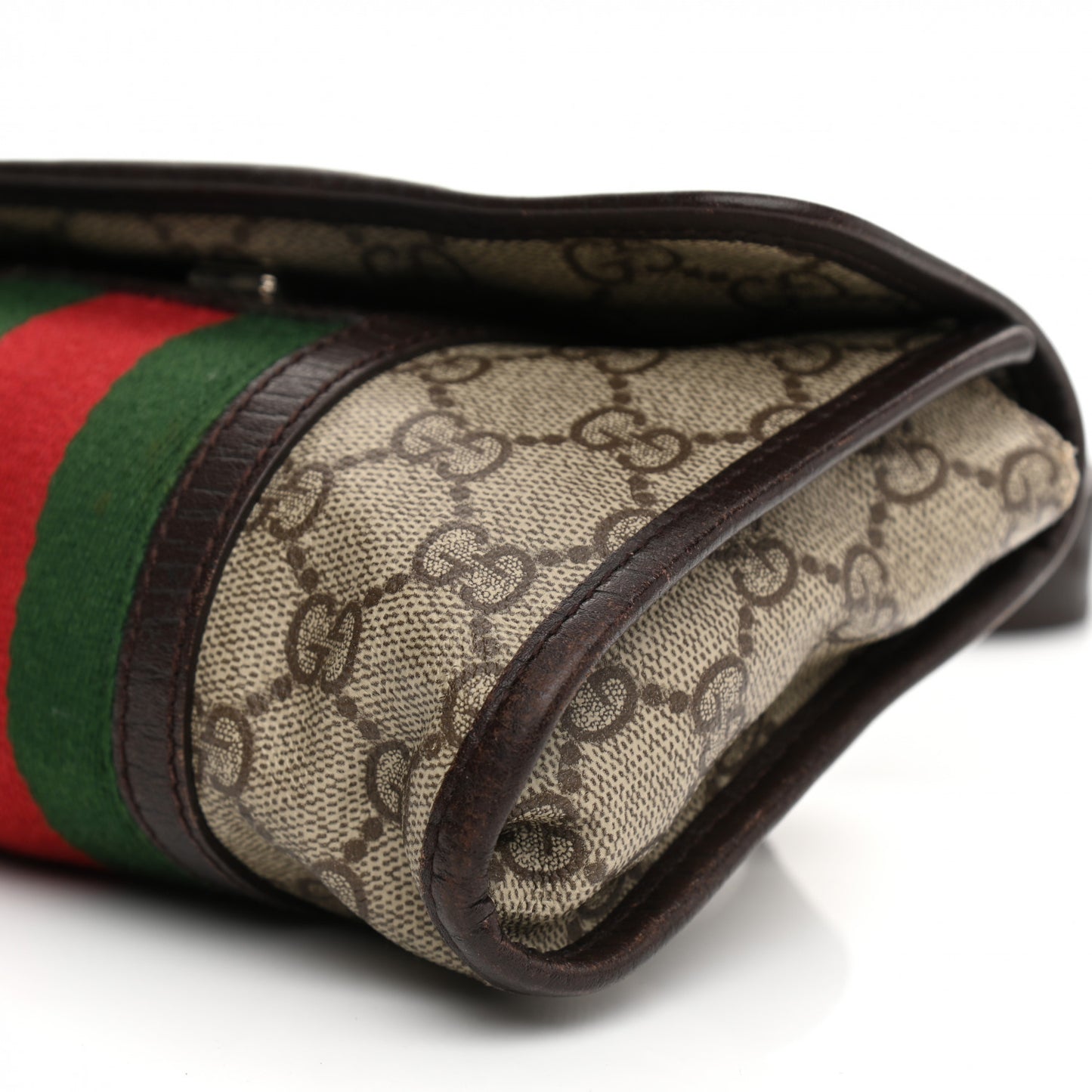 GG Monogram Plus Web Belt Bag Dark Brown