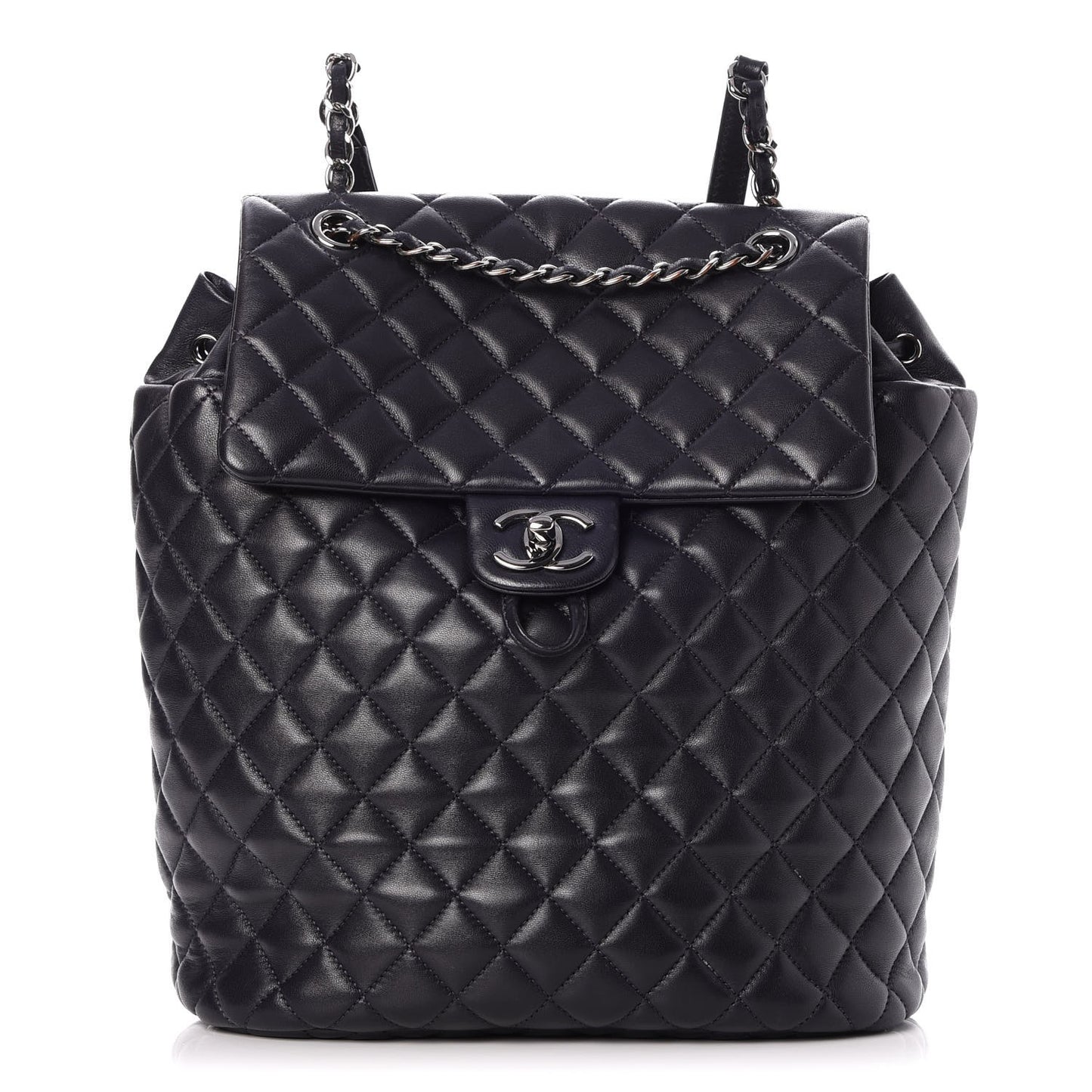 Lambskin Quilted Large Urban Spirit Backpack Navy