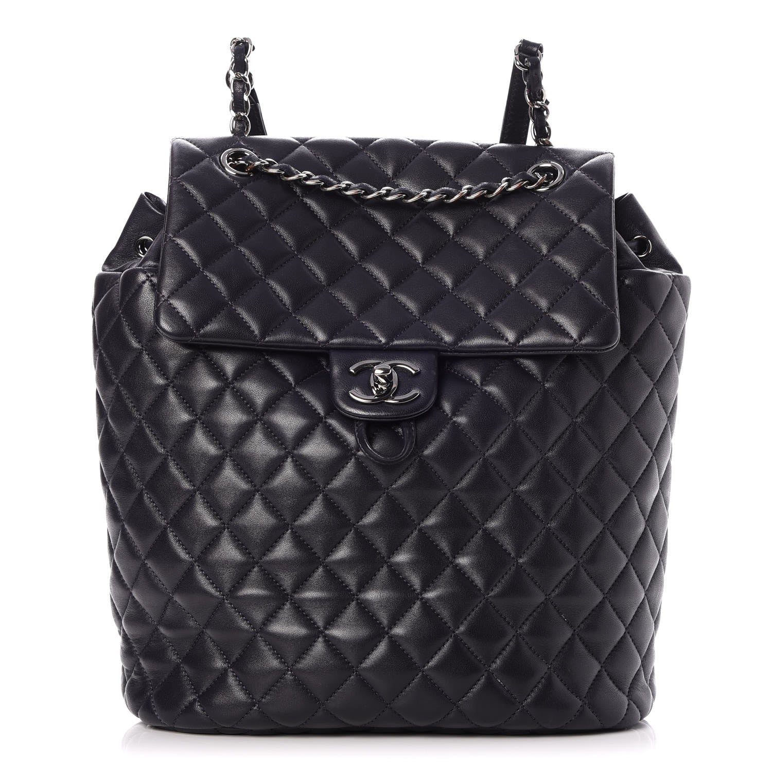 Chanel Lambskin Quilted Large Urban Spirit Backpack Navy 1 of 9