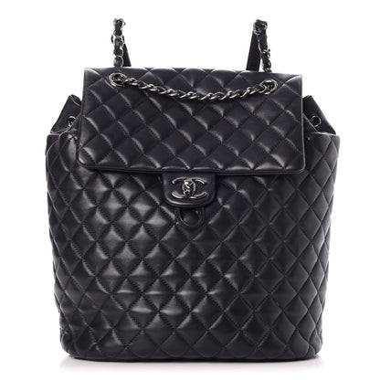 Chanel Lambskin Quilted Large Urban Spirit Backpack Navy 1 of 9