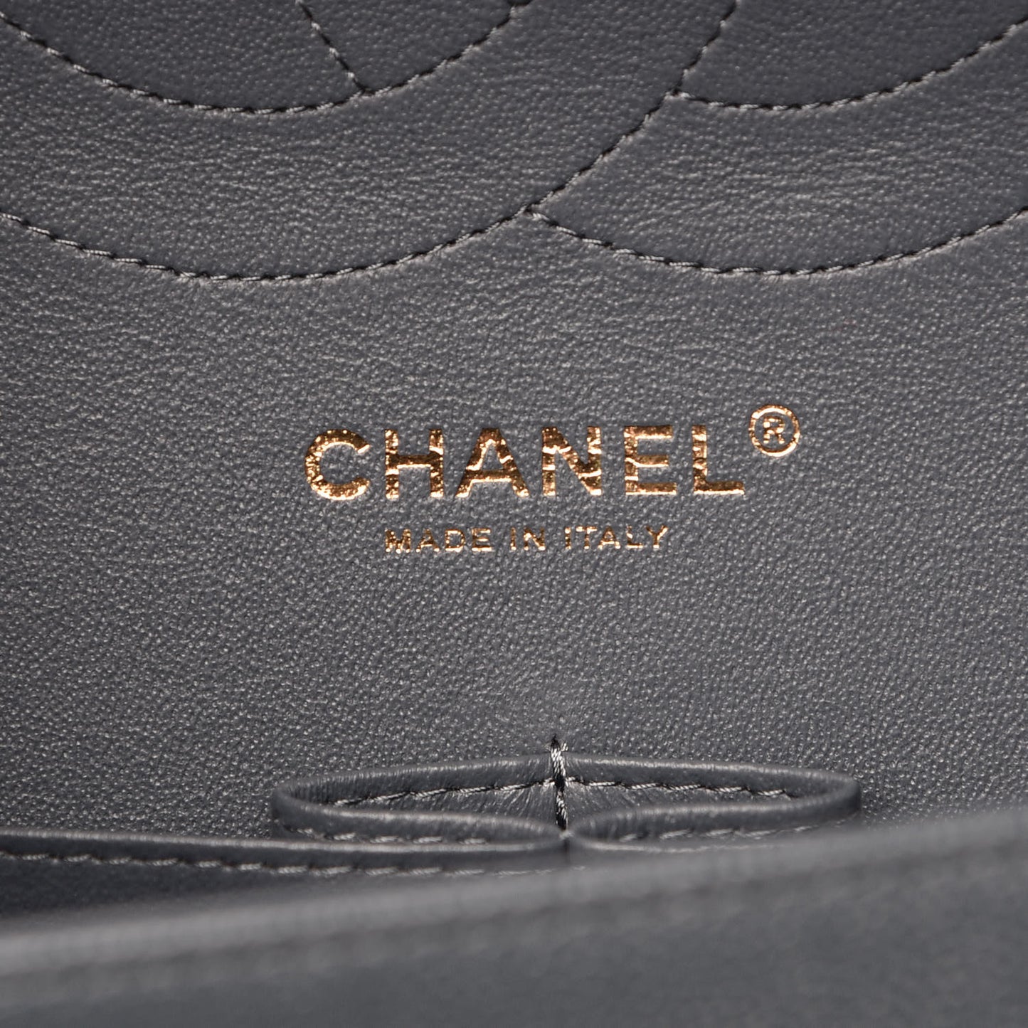 Caviar Quilted Jumbo Double Flap Dark Grey