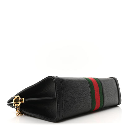 Gucci Calfskin GG Web Small Ophidia Chain Shoulder Bag Black 4 of 10