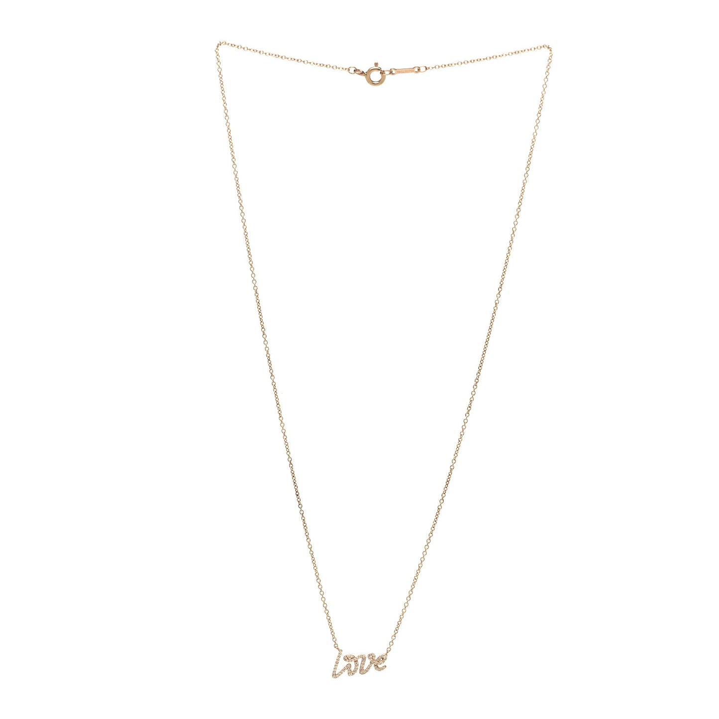 18K Rose Gold Diamond Mini Paloma's Graffiti Love Pendant Necklace