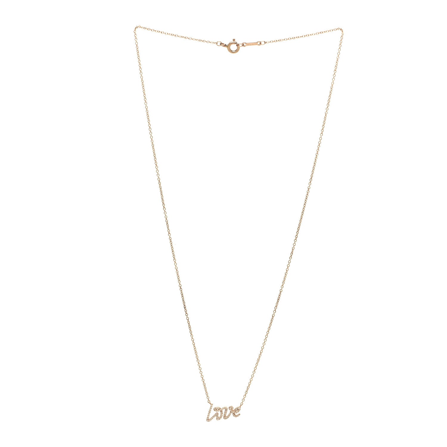 Tiffany 18K Rose Gold Diamond Mini Paloma's Graffiti Love Pendant Necklace 3 of 5