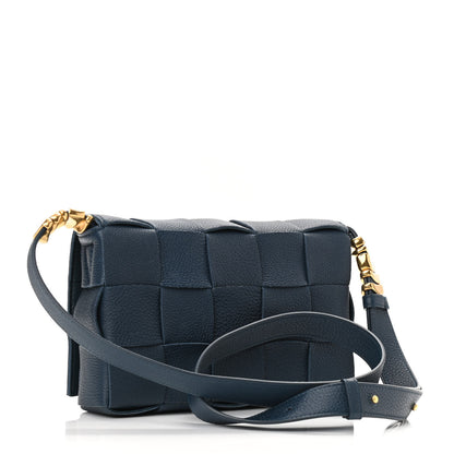 Bottega Veneta Grained Calfskin Maxi Intrecciato Cassette Crossbody Bag Deep Blue 3 of 9