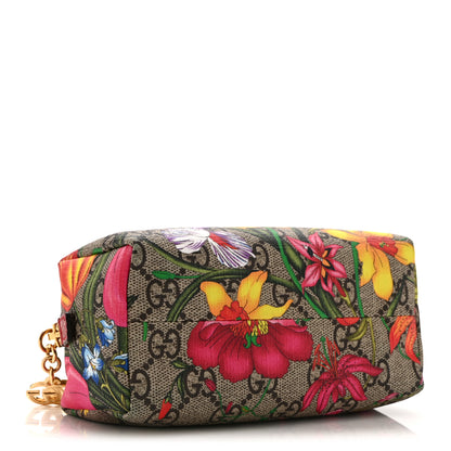 Gucci Soft GG Supreme Monogram Flora Calfskin Small Ophidia Cosmetic Case Beige Ebony Multicolor Rosso 4 of 11