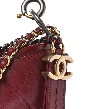 Chanel Aged Smooth Calfskin Quilted Medium Gabrielle Logo Hobo Red 8 of 12