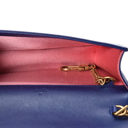 Gucci Velvet Matelasse GG Marmont Mini Bag Cobalt Blue 4 of 9