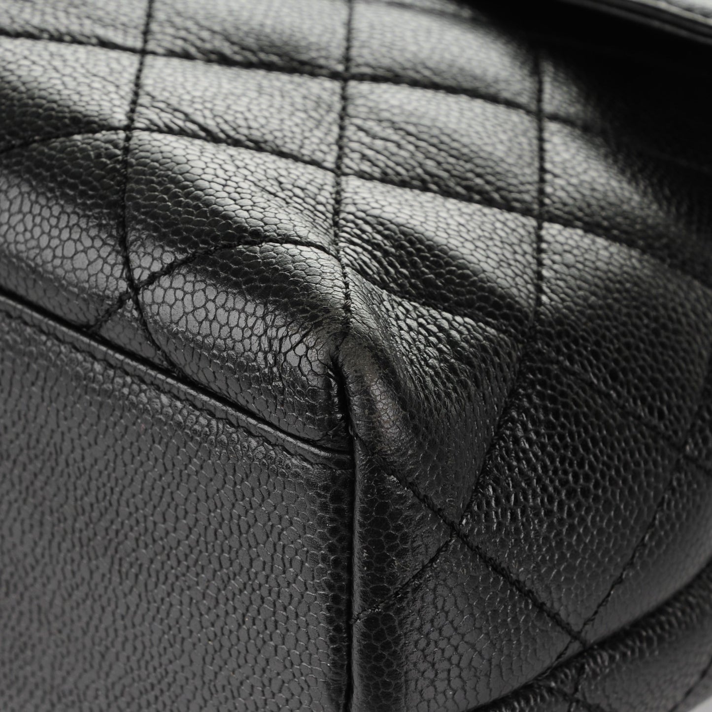 Caviar Quilted Jumbo Kelly Flap Black