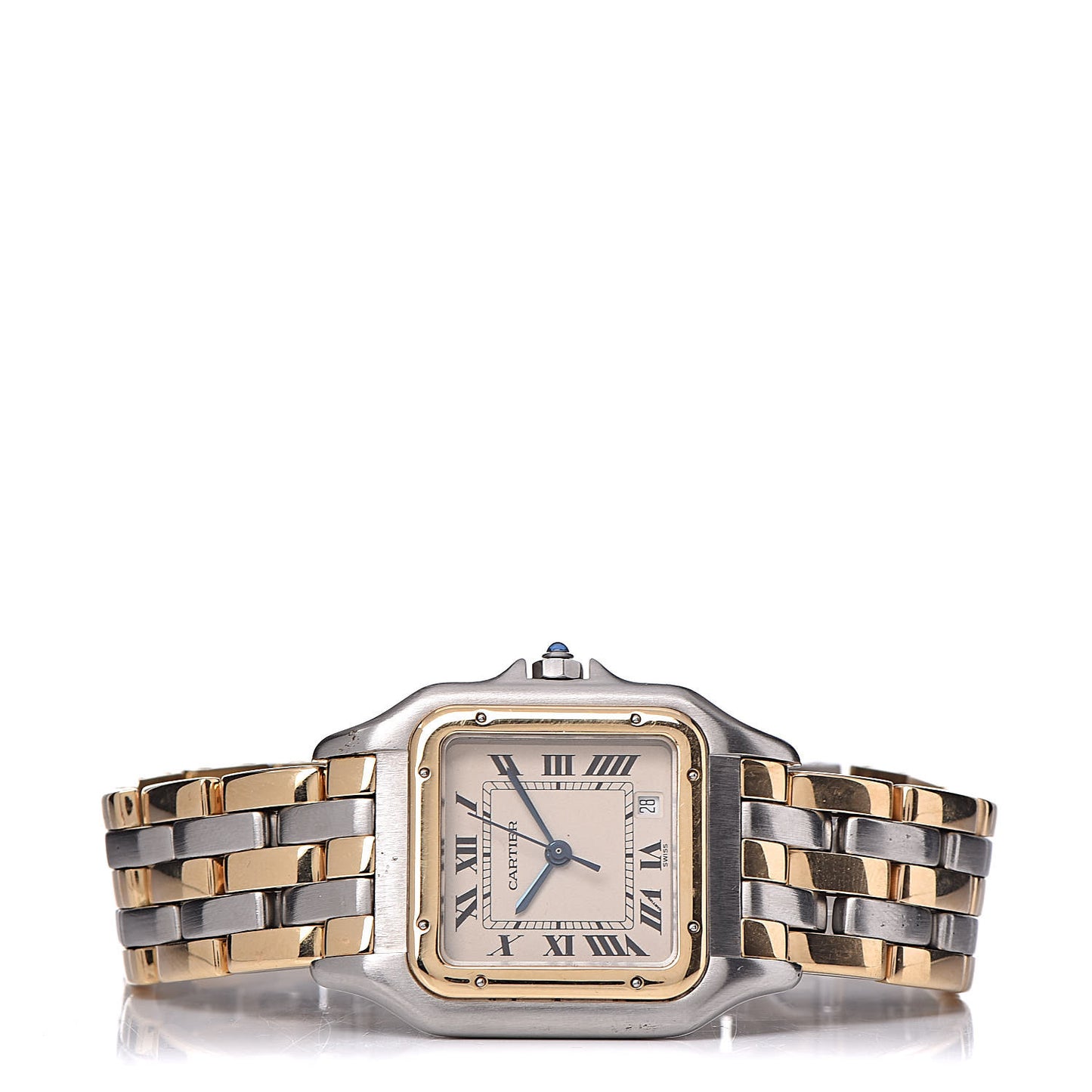 Stainless Steel 18K Yellow Gold 27mm Panthere Quartz Watch