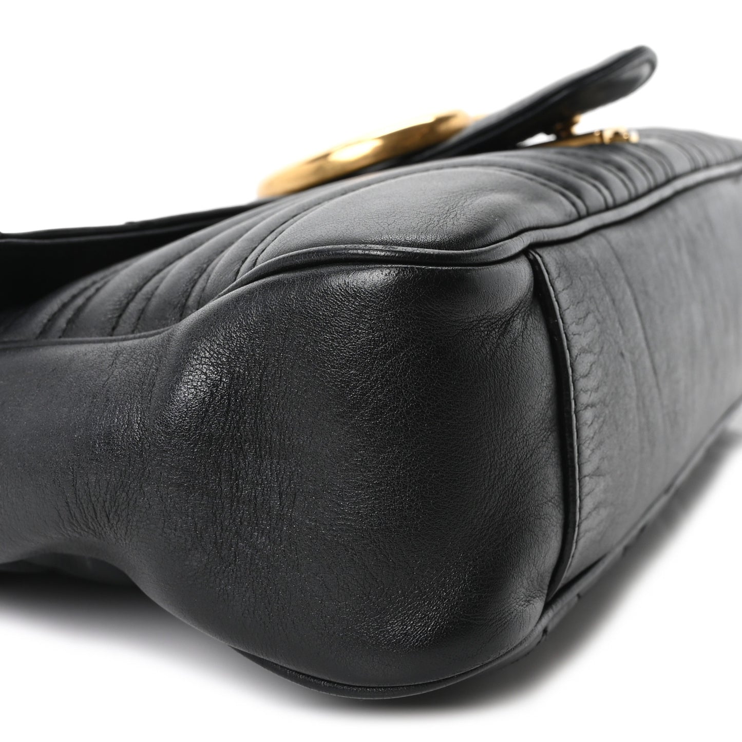 Calfskin Matelasse Medium GG Marmont Shoulder Bag Black