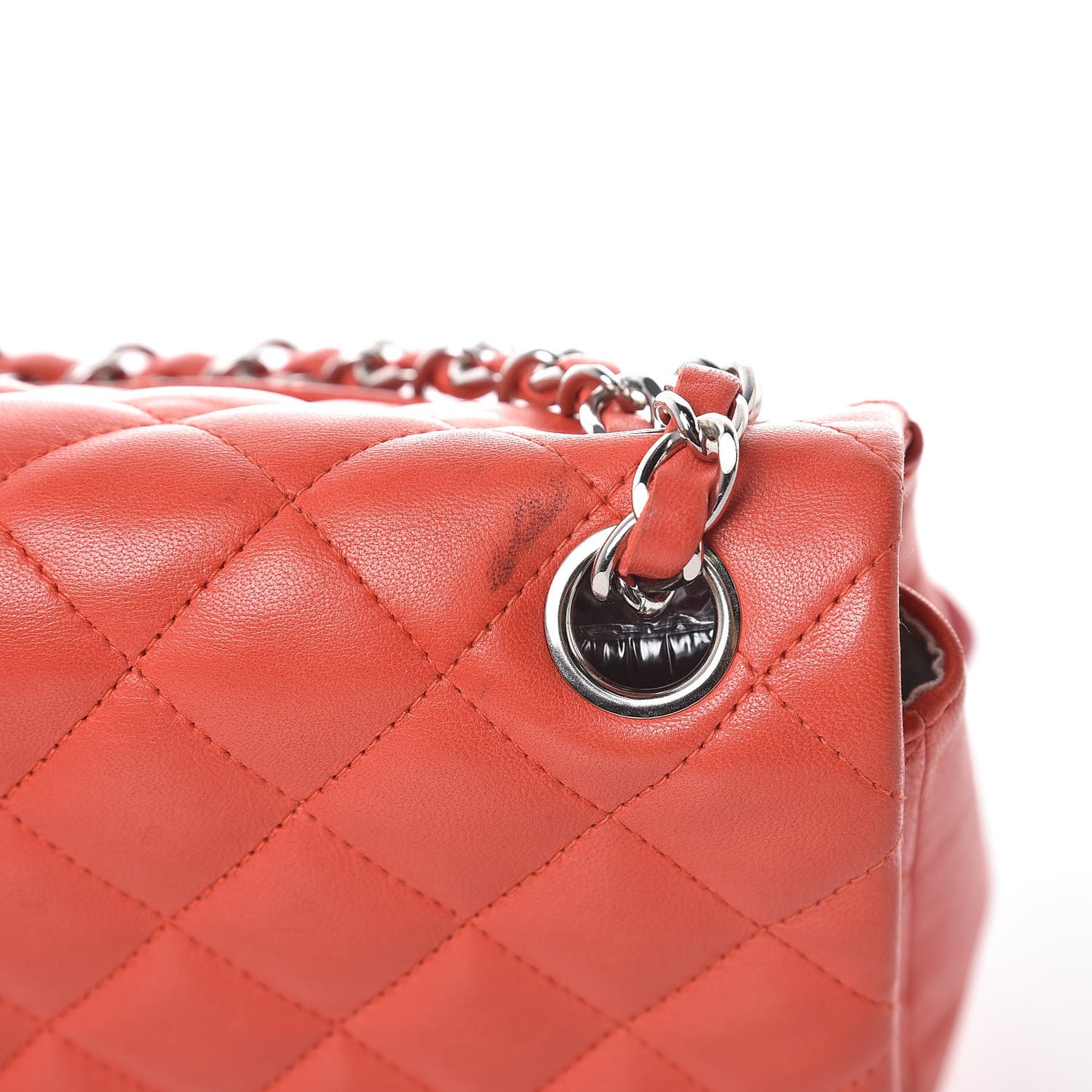 Lambskin Quilted Medium Ladybug Flap Red