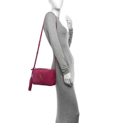 Saint Laurent Suede Matelasse Monogram Lou Camera Bag Rose 2 of 11