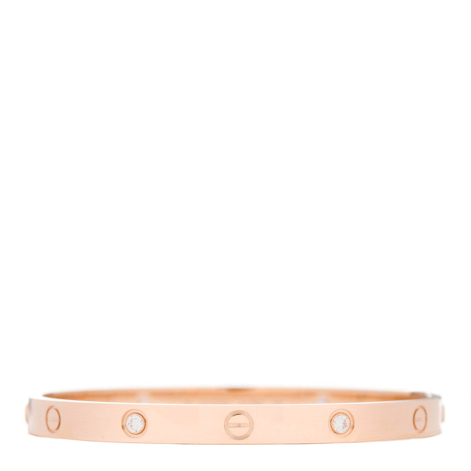 Cartier 18K Pink Gold 4 Diamond LOVE Bracelet 19 1 of 5