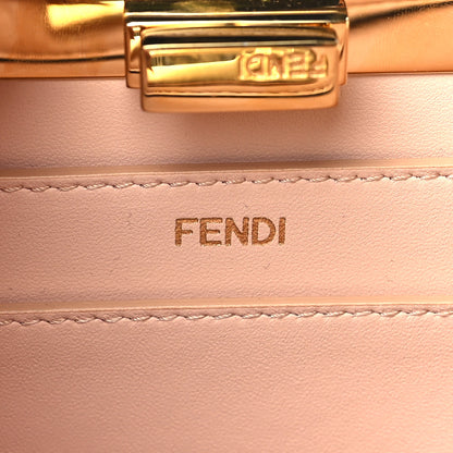 Fendi Vitello Seta Nappa Bi-Color Small Peekaboo I SEE U Satchel Black Light Rose Tortora 6 of 12