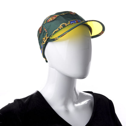 Gucci Silk PVC Chain Print Baseball Cap Green 2 of 10