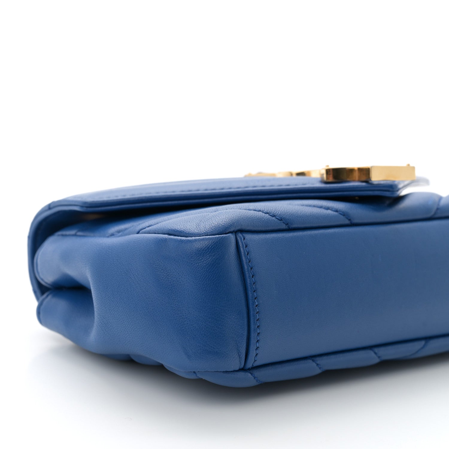 Saint Laurent Sheepskin Matelasse Chevron Monogram Classic Baby Chain Bag Blue Majorelle 10 of 11